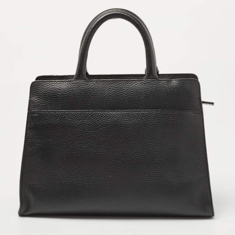 Pre Owned Aigner Black Leather Cybill Tote