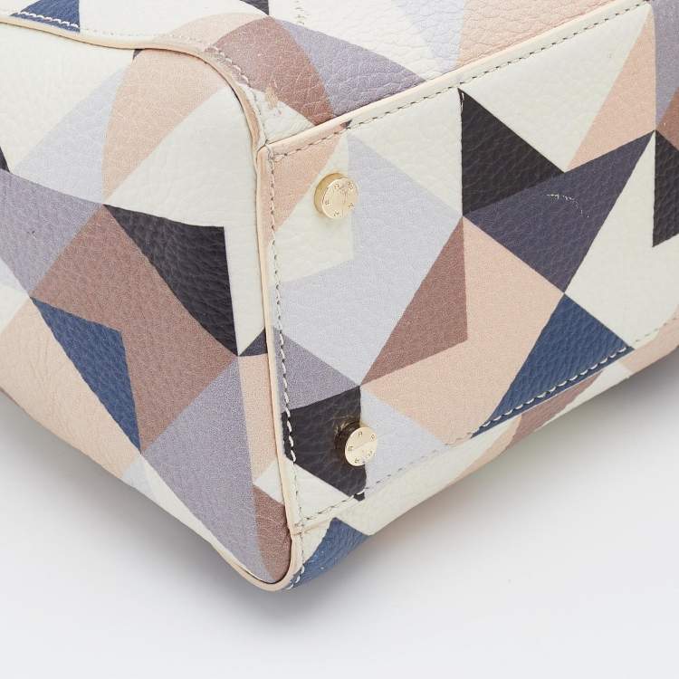 Pre Owned Aigner Multicolor Leather Zip Satchel