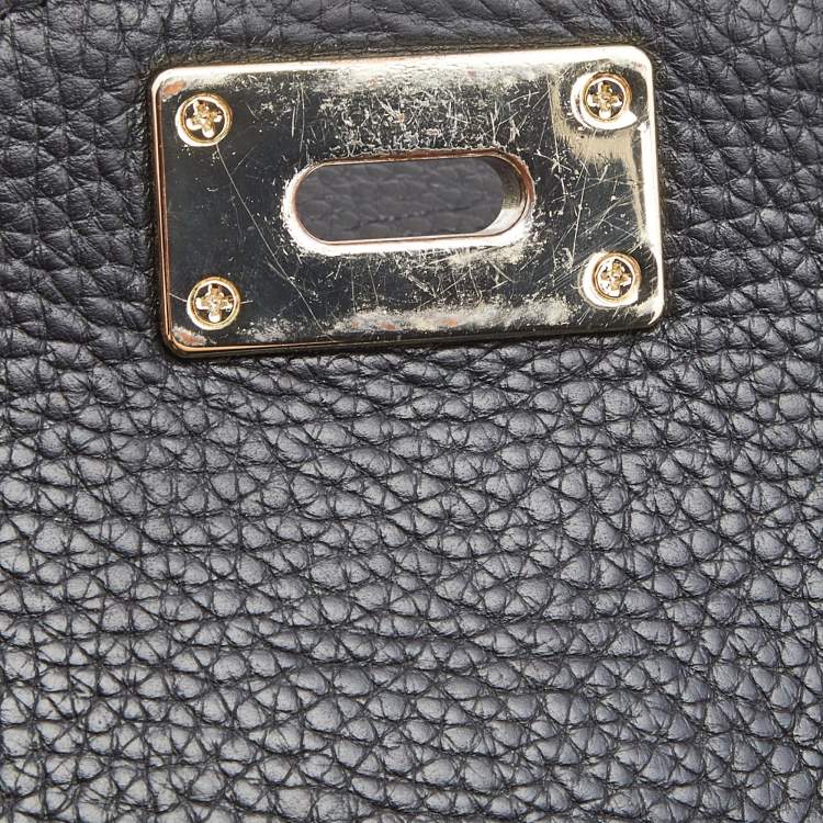 Pre Owned Aigner Black Grained Leather Turnlock Flap Crossbody Bag