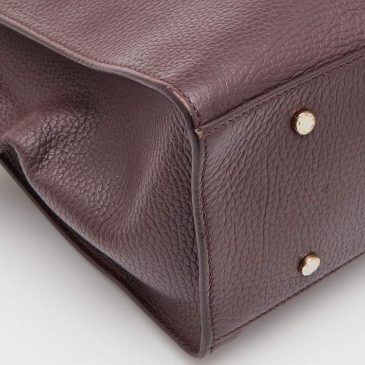 Pre Owned Aigner Burgundy Leather Chain Tote  