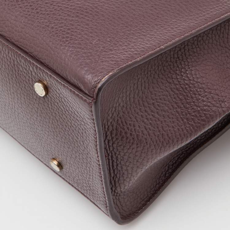 Pre Owned Aigner Burgundy Leather Chain Tote  