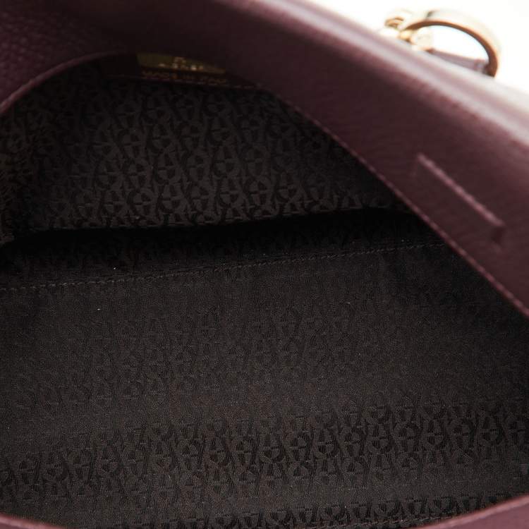 Pre Owned Aigner Burgundy Leather Chain Tote  