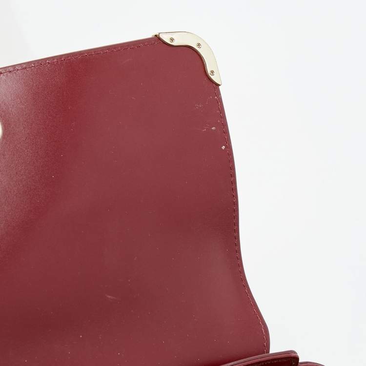 Pre Owned Aigner Burgundy Leather Amber Flap Crossbody Bag
