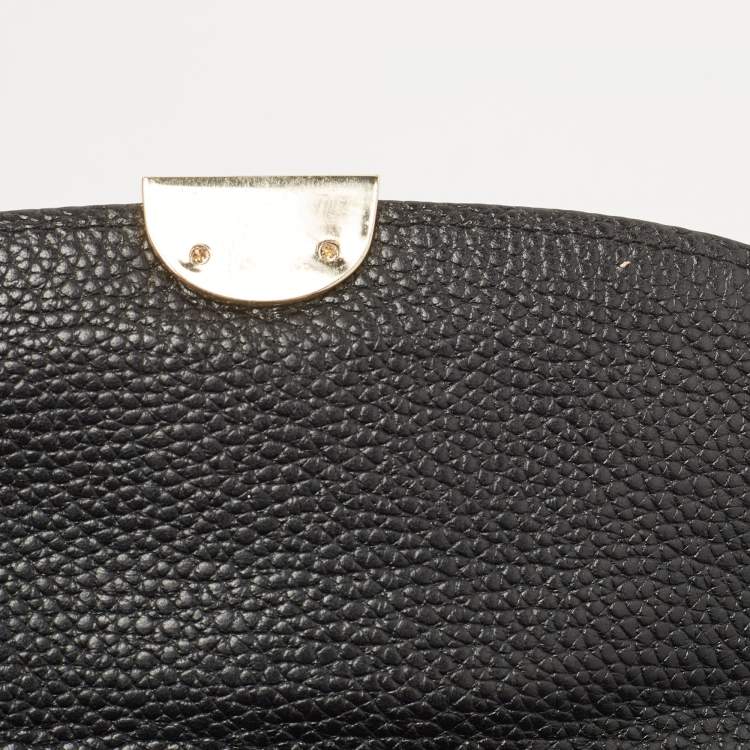 Pre Owned Aigner Black Embossed Leather Genoveva Crossbody Bag