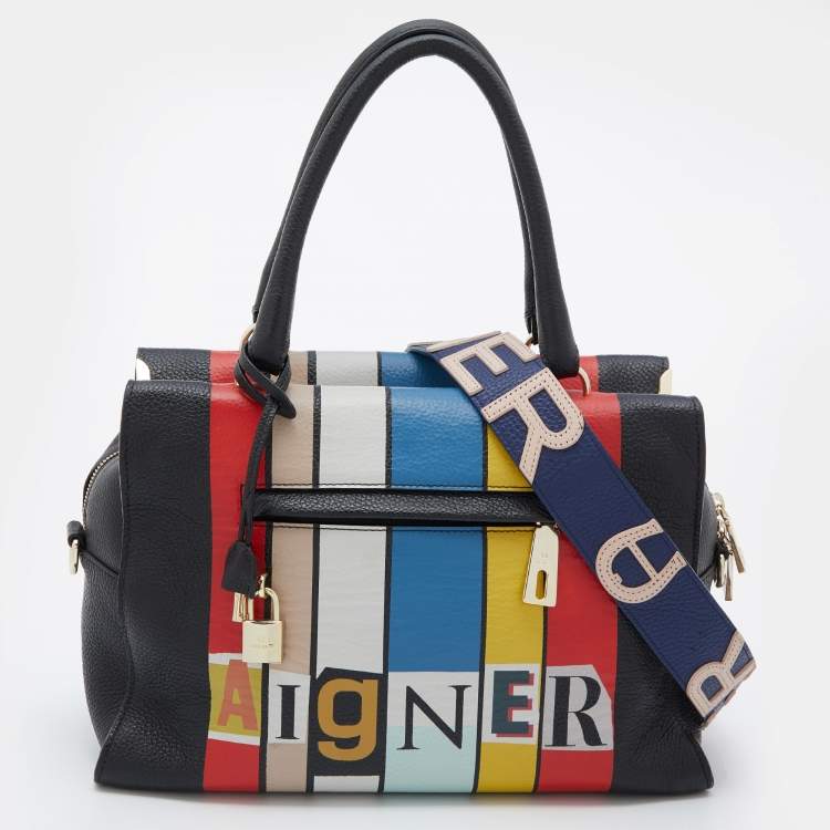 Pre Owned Aigner Multicolour Leather Kaia Dada Tote