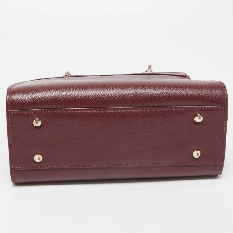 Pre Owned Aigner Burgundy Leather Carol Tote