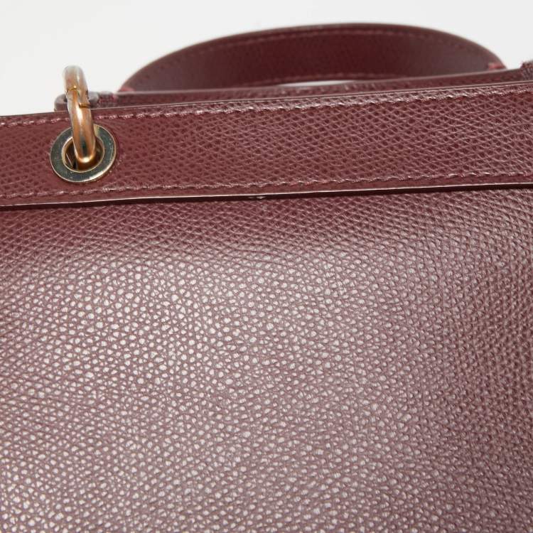 Pre Owned Aigner Burgundy Leather Carol Tote