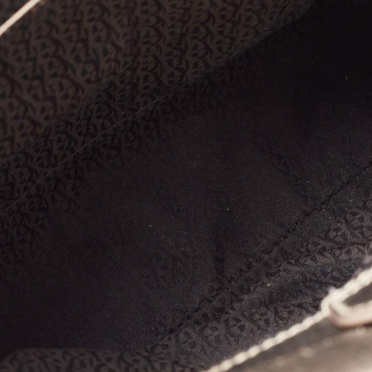 Pre Owned Aigner Gold Laminated Canvas Top Handle Bag
