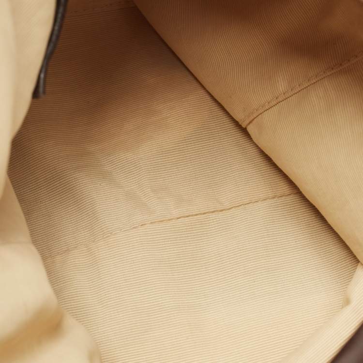 Pre Owned Aigner Beige/Brown Signature Canvas and Leather Hobo
