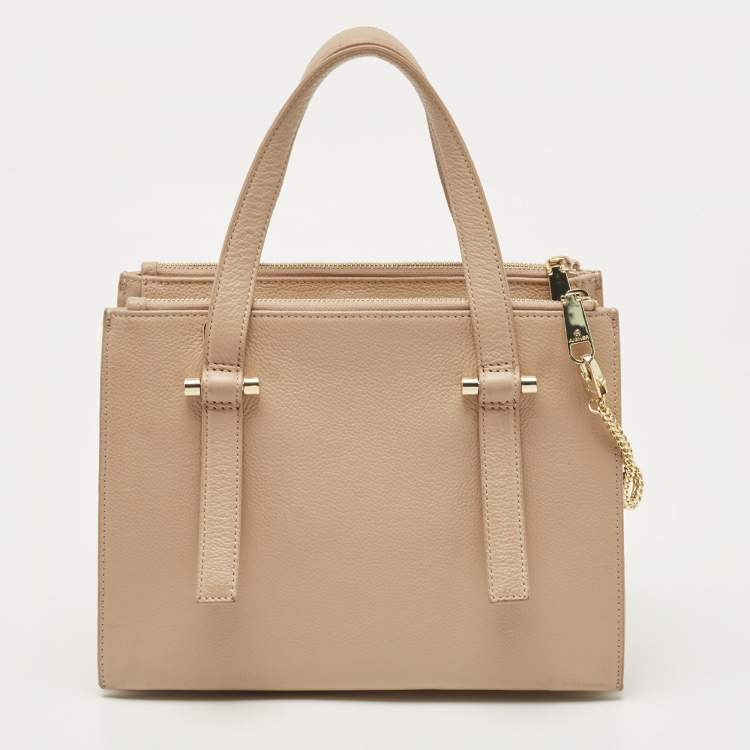 Pre Owned Aigner Beige Leather Lana City Tote 