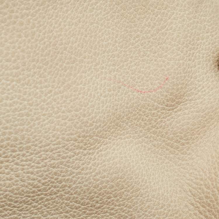 Pre Owned Aigner Off White/Brown Monogram Canvas and Leather Logo Handle Satchel