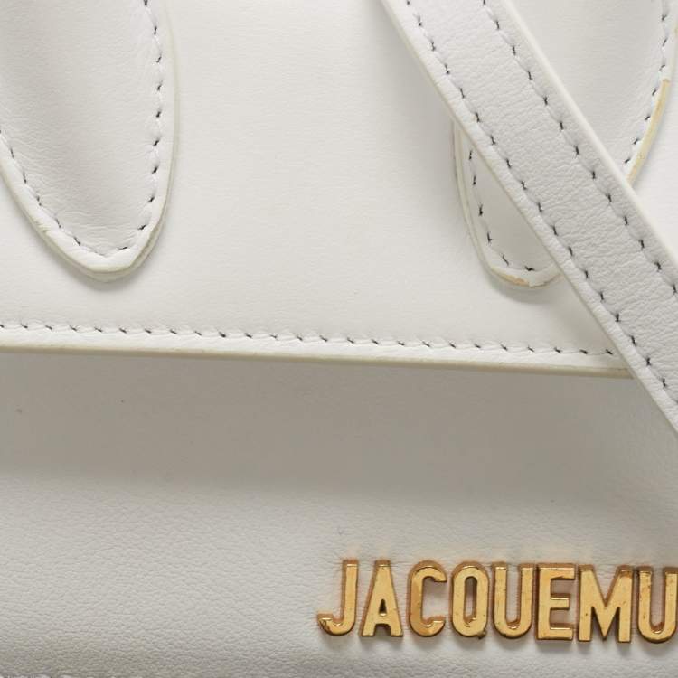 Pre Owned Jacquemus White Leather Mini Le Chiquito Top Handle Bag