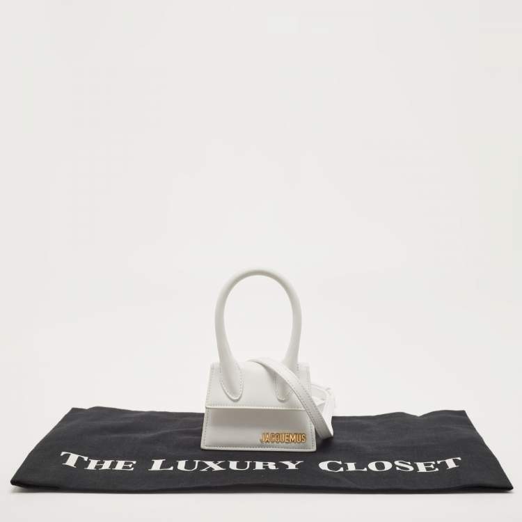 Pre Owned Jacquemus White Leather Mini Le Chiquito Top Handle Bag