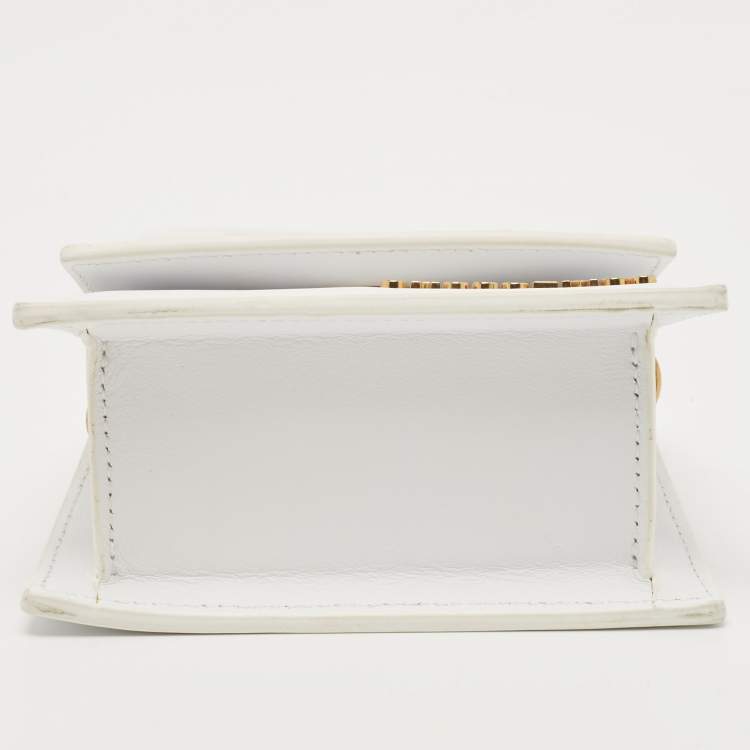 Pre Owned Jacquemus White Leather Mini Le Chiquito Top Handle Bag