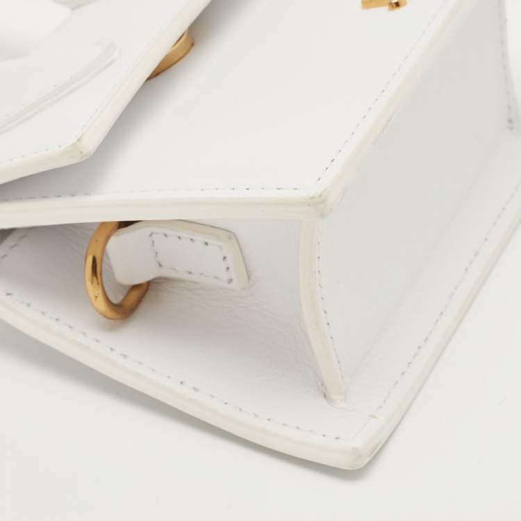 Pre Owned Jacquemus White Leather Mini Le Chiquito Top Handle Bag