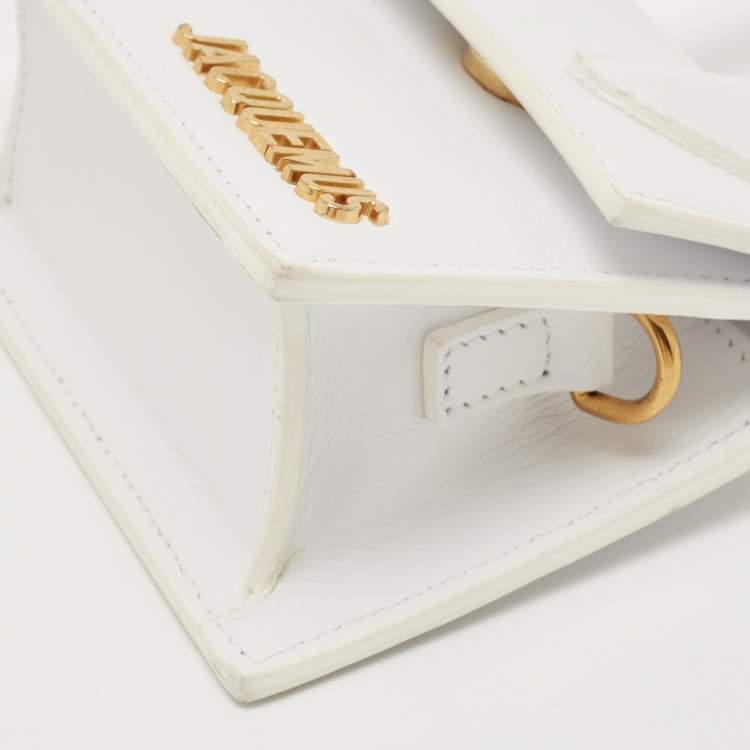 Pre Owned Jacquemus White Leather Mini Le Chiquito Top Handle Bag