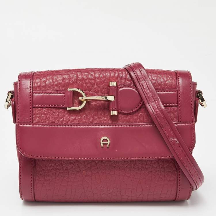 Aigner Pink Leather Flap Shoulder Bag Aigner TLC