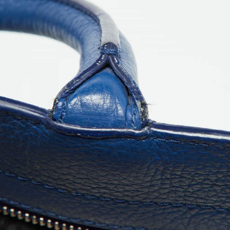 Pre Owned Aigner Blue Leather Cybill Tote