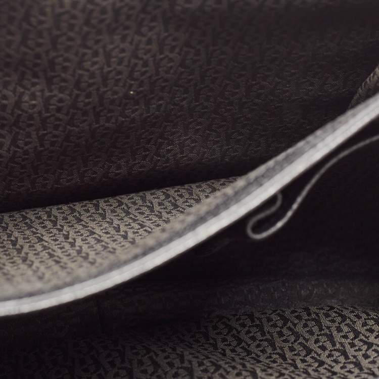 Pre Owned Aigner Multicolor Signature Coated Canvas And Leather Genoveva Top Handle Bag
