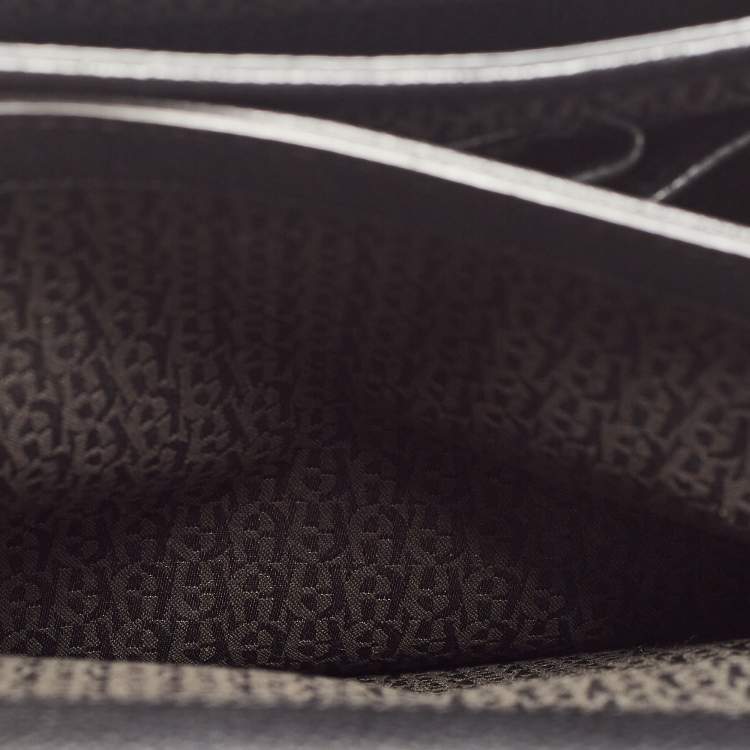Pre Owned Aigner Multicolor Signature Coated Canvas And Leather Genoveva Top Handle Bag