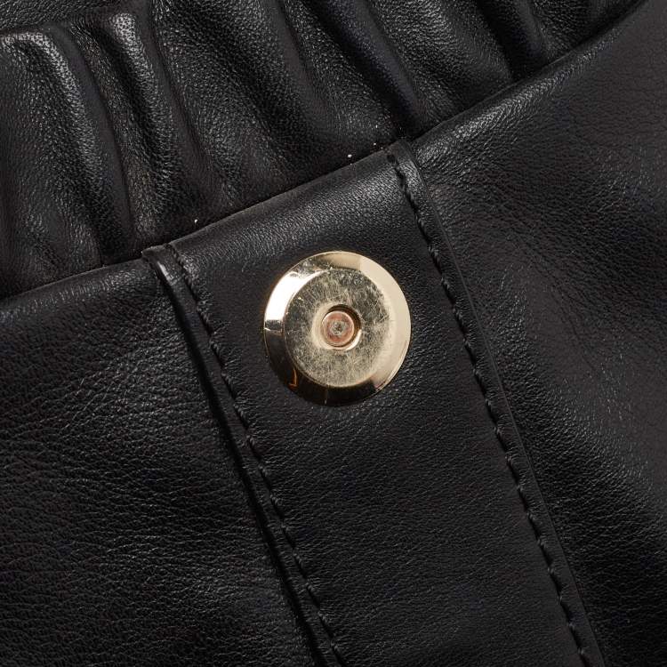Pre Owned Aigner Black Leather Hobo