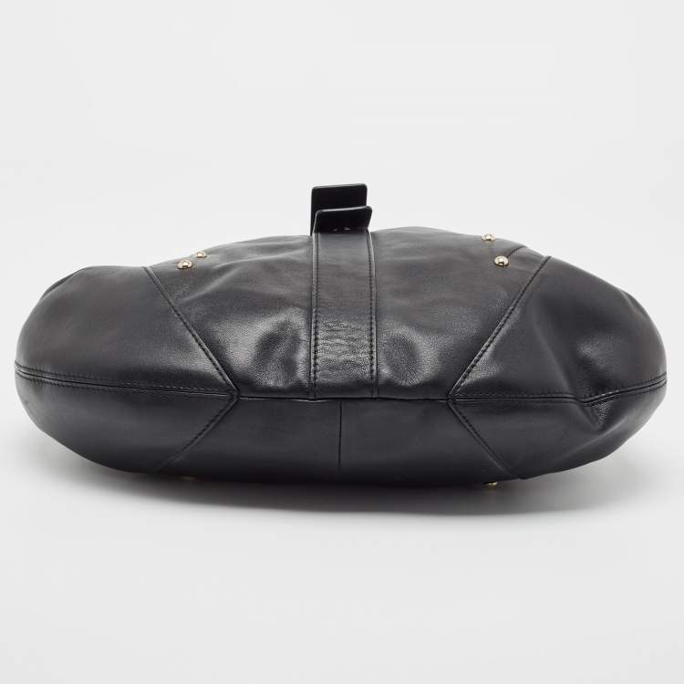 Pre Owned Aigner Black Leather Hobo