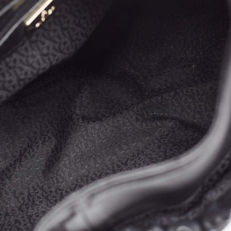 Pre Owned Aigner Black Leather Hobo