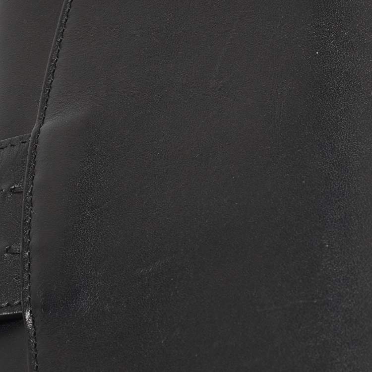 Pre Owned Aigner Black Leather Logo Continental Wallet