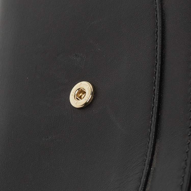 Pre Owned Aigner Black Leather Logo Continental Wallet