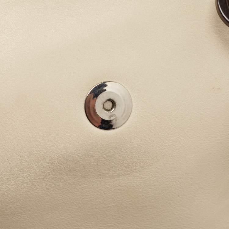 Pre Owned Aigner Light Beige Leather Frame Satchel