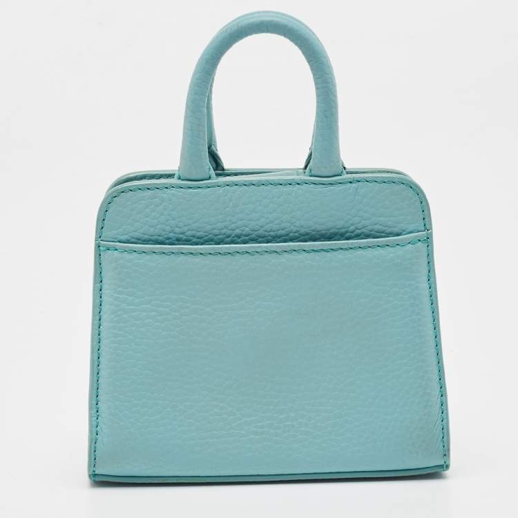 Pre Owned Aigner Turquoise Leather Micro Cybill Crossbody Bag