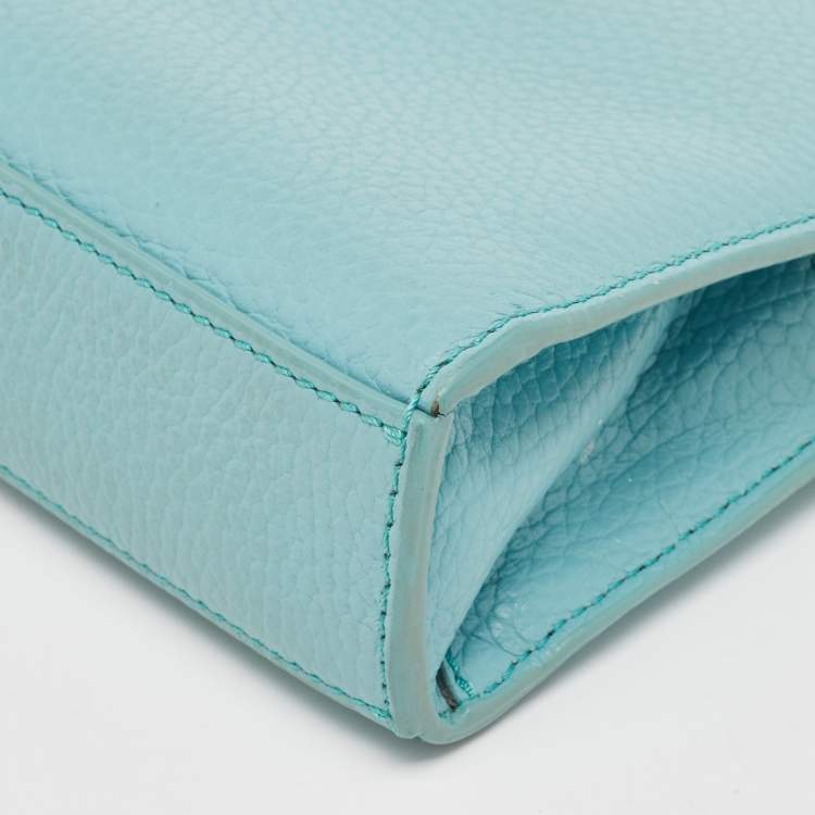 Pre Owned Aigner Turquoise Leather Micro Cybill Crossbody Bag