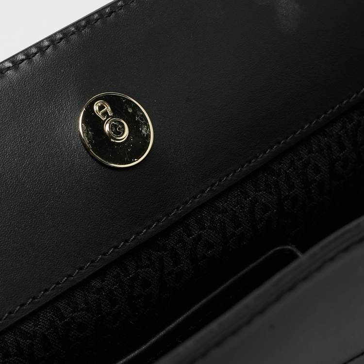 Pre Owned Aigner Black Python Embossed Leather and Leather Cavallina Tote