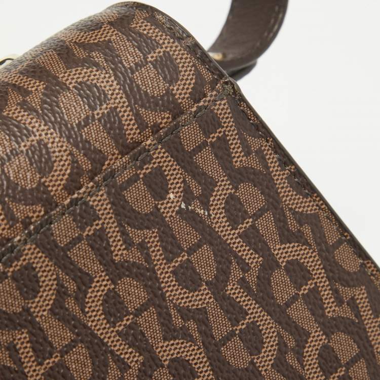 Pre Owned Aigner Brown Signature Coated Canvas Genoveva Top Handle Bag