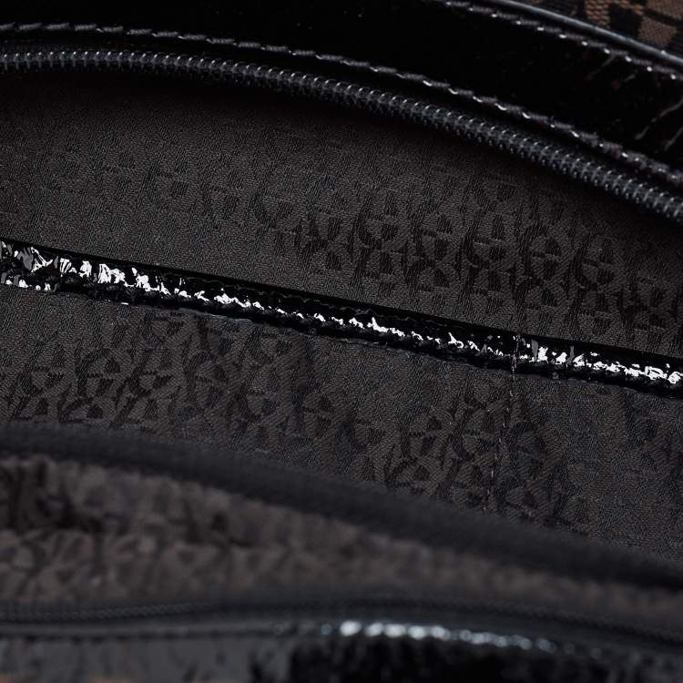 Pre Owned Aigner Black/Brown Signature Canvas Logo Hobo