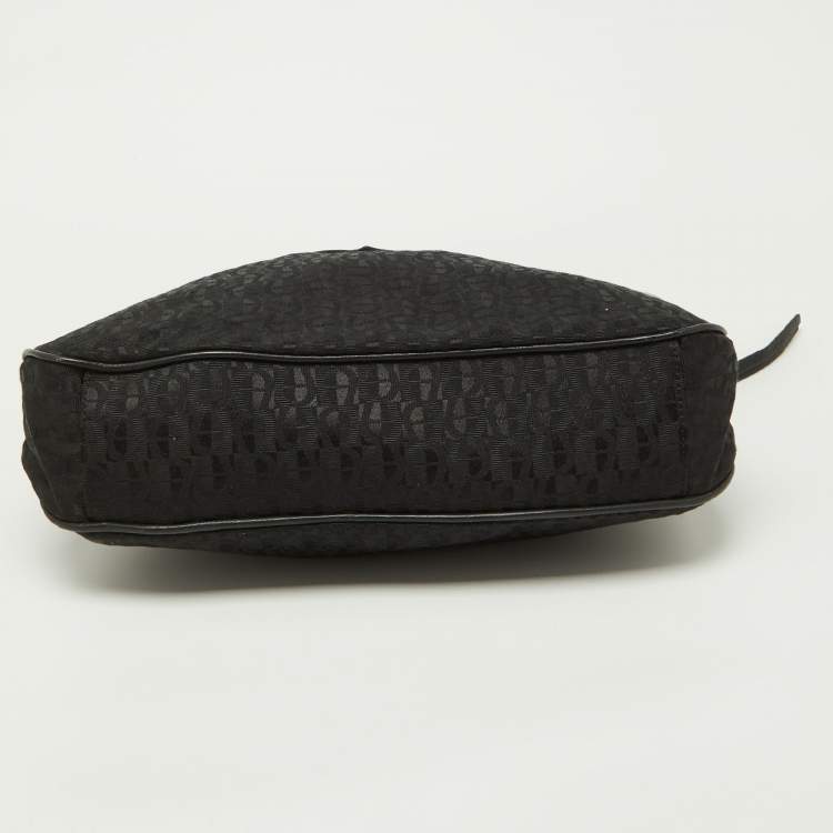 Pre Owned Aigner Black Signature Canvas and Leather Hobo
