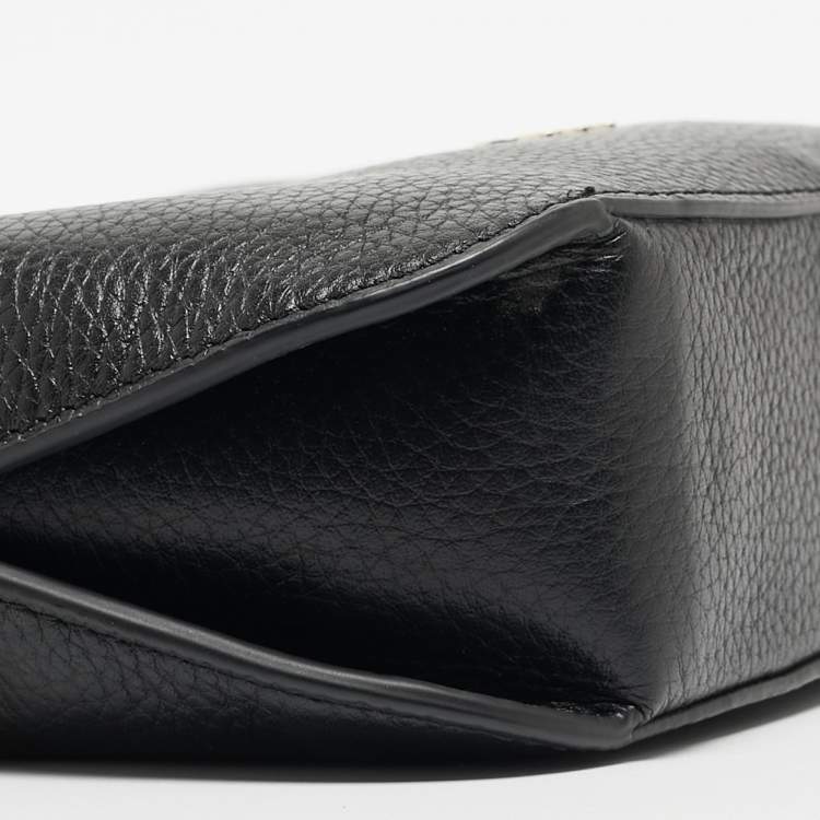 Pre Owned Aigner Black Leather Milano S Shoulder Bag