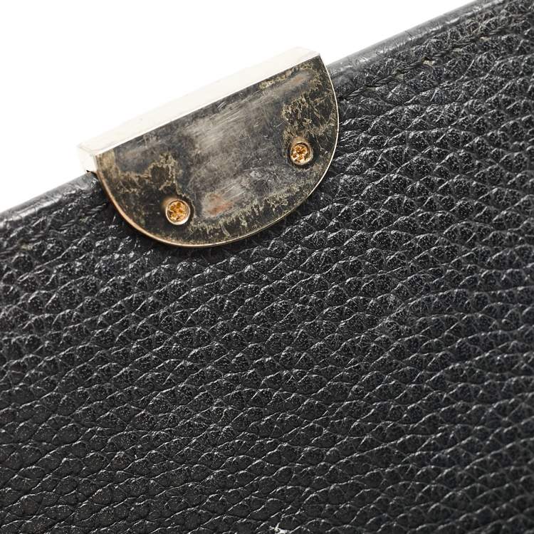 Pre Owned Aigner Black Leather Genoveva Top Handle Bag