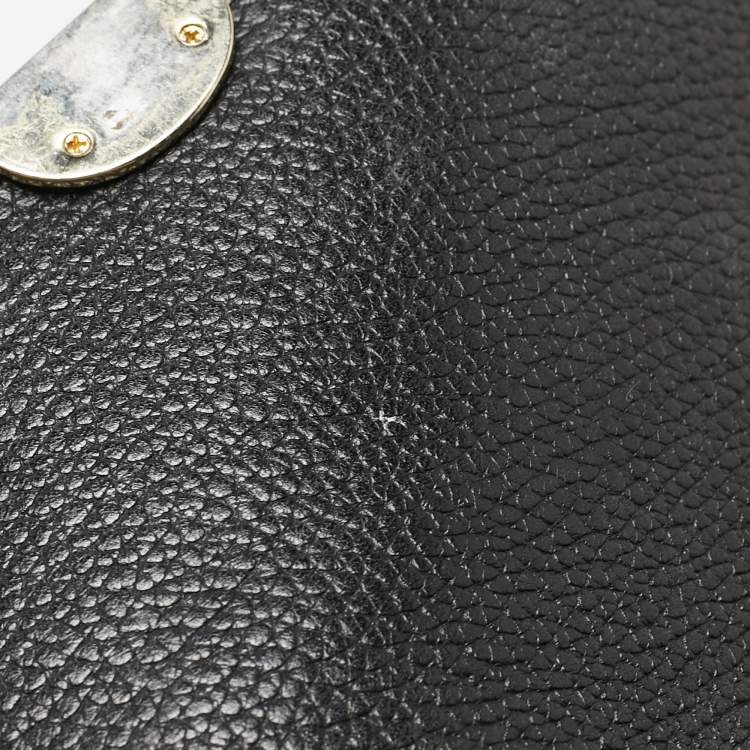 Pre Owned Aigner Black Leather Genoveva Top Handle Bag