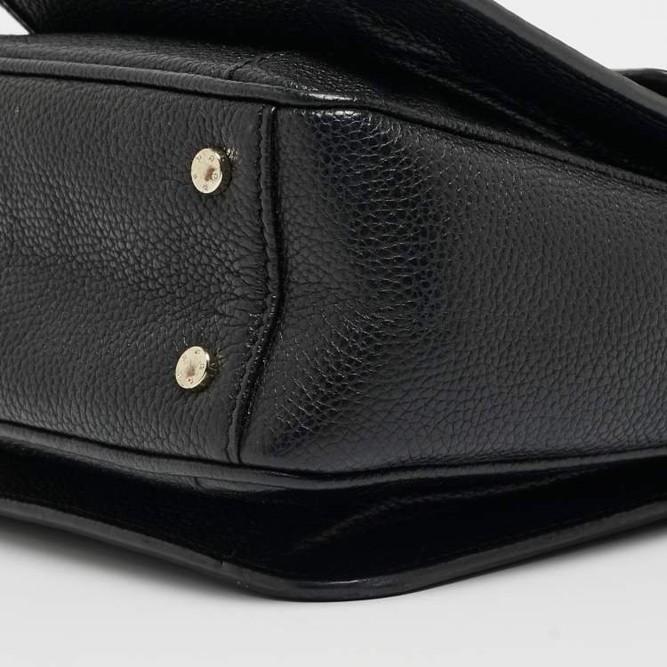 Pre Owned Aigner Black Leather Genoveva Top Handle Bag