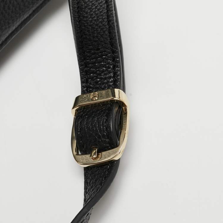 Pre Owned Aigner Black Leather Genoveva Top Handle Bag