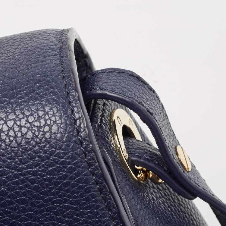 Pre Owned Aigner Navy Blue Leather Genoveva M Top Handle Bag 
