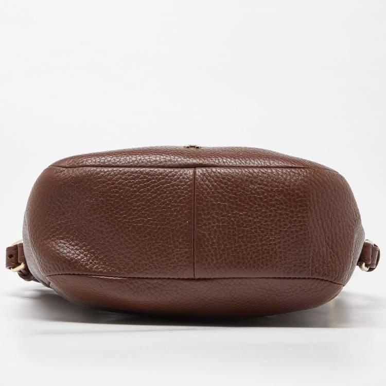 مملوكة مسبقًا Aigner Brown Leather Zip Crossbody Bag