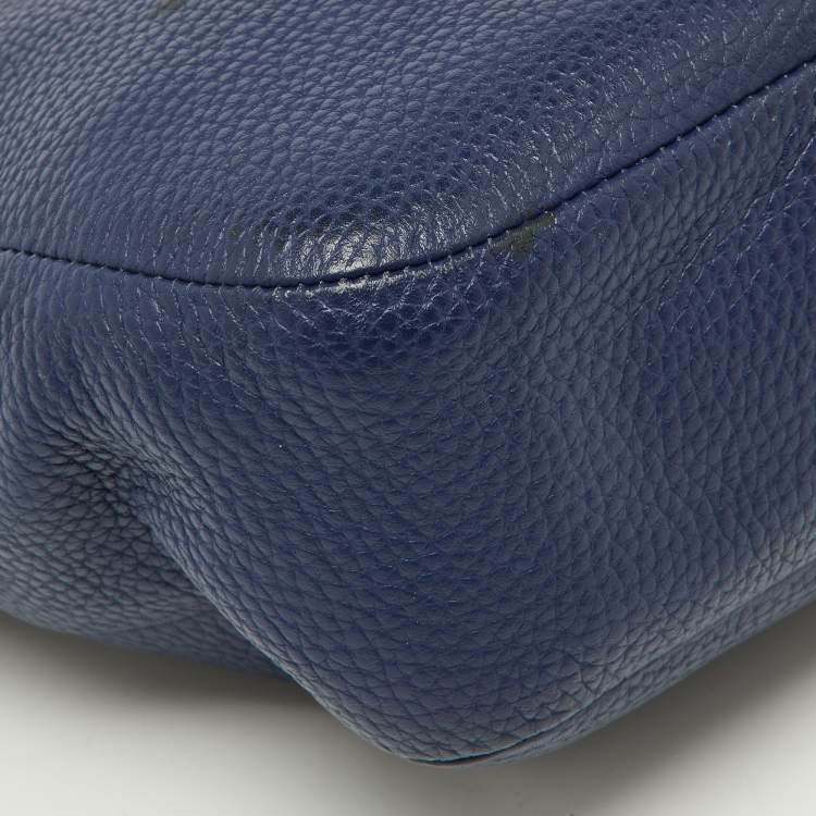 Pre Owned Aigner Blue Leather Crossbody Bag