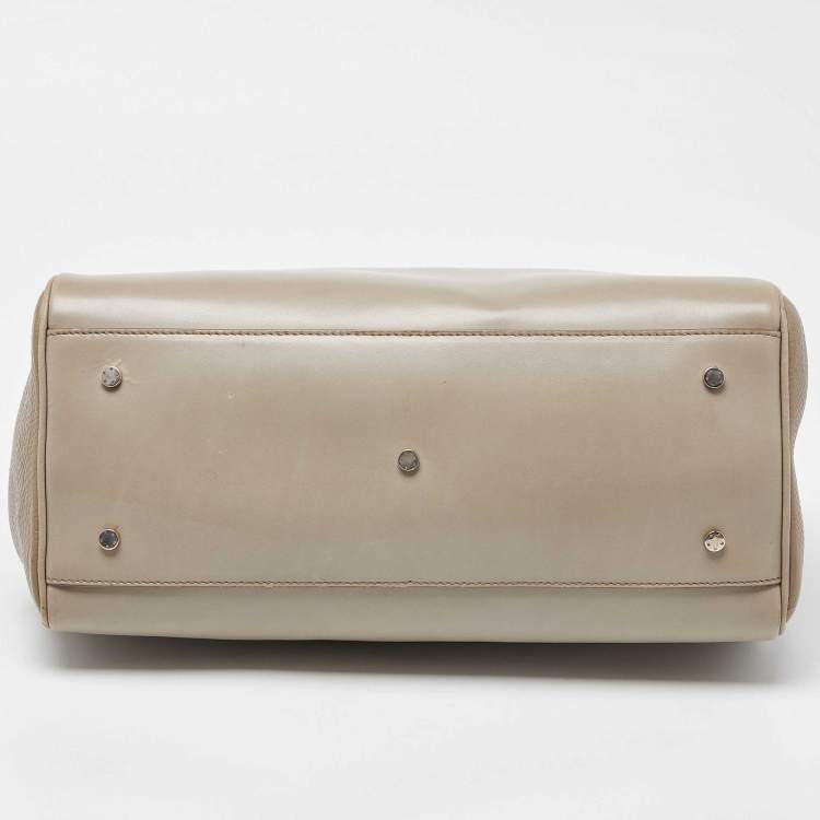 Pre Owned Aigner Beige Leather Frame Tote
