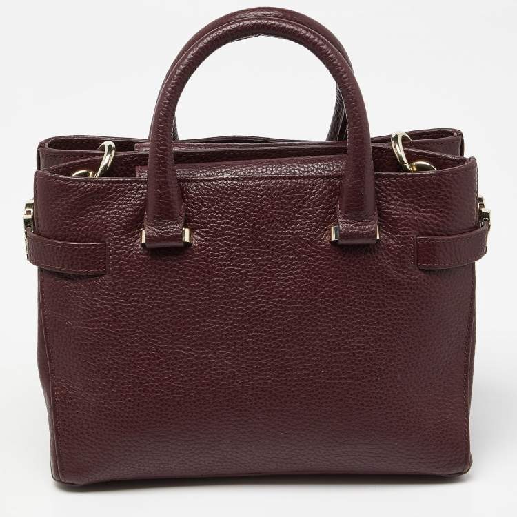Pre Owned Aigner Maroon Leather Tote