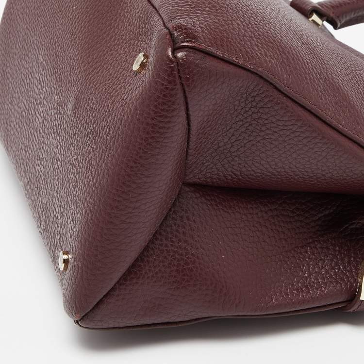 Pre Owned Aigner Maroon Leather Tote