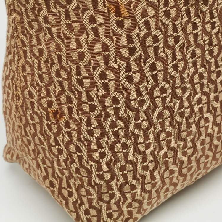 Pre Owned Aigner Brown Signature Canvas Travel Tote