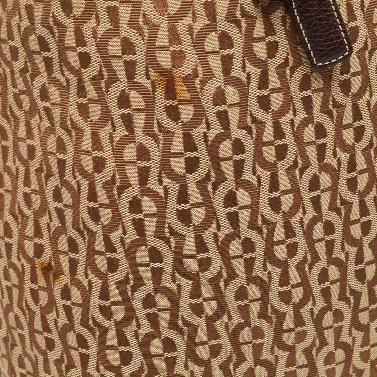 Pre Owned Aigner Brown Signature Canvas Travel Tote