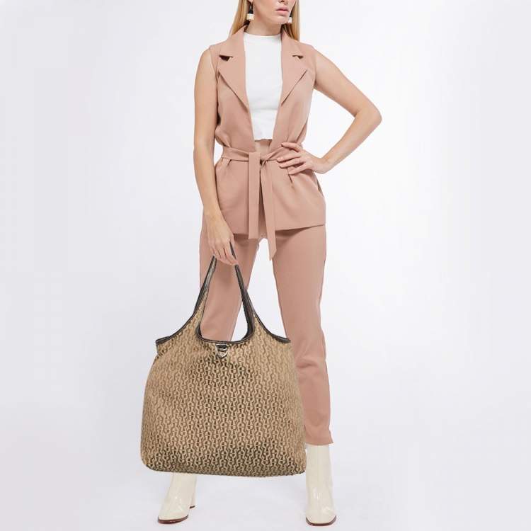 Pre Owned Aigner Brown Signature Canvas Travel Tote